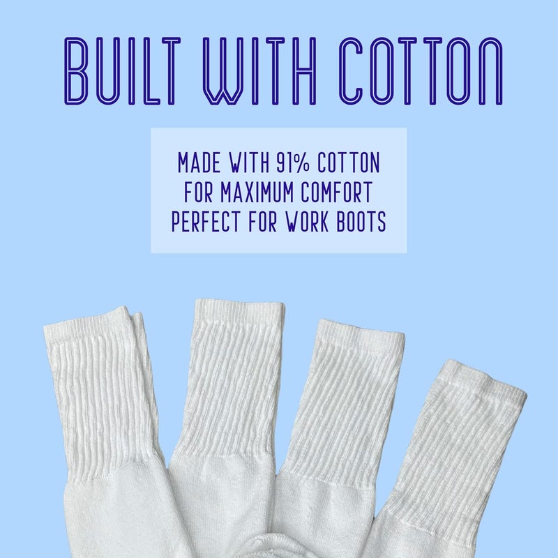 SuNi Apparel Mens White Tube Socks for Men - Mens Over the Calf Socks - Knee High Long Socks Size 13-17 - Image 3